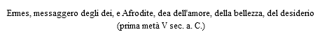 Ermes, messaggero degli dei, e Afrodite, dea dell'amore, della bellezza, del desiderio (prima metà V sec. a. C.)